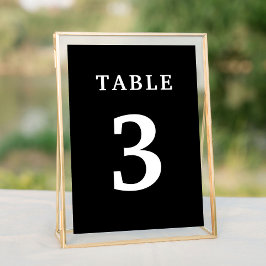 Tarjeta De Mesa Boda blanco negro
