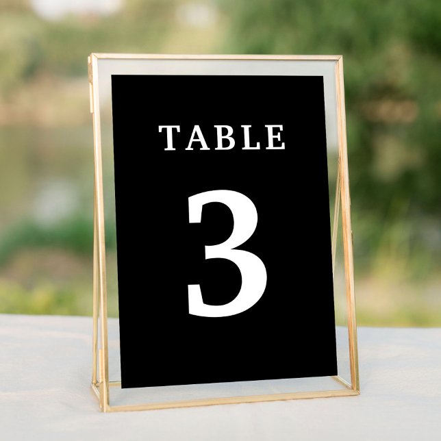 Tarjeta De Mesa Boda blanco negro (Black White Wedding Table Number
)