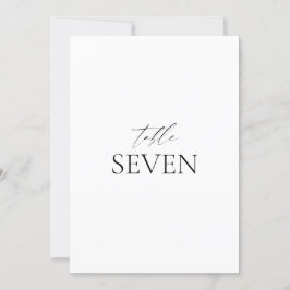 Tarjeta de mesa Boda blanco negro clásico elegante