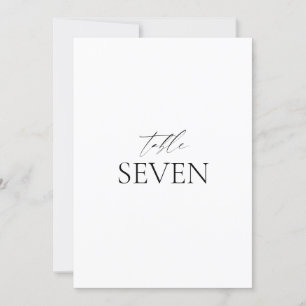 Tarjeta de mesa Boda blanco negro clásico elegante