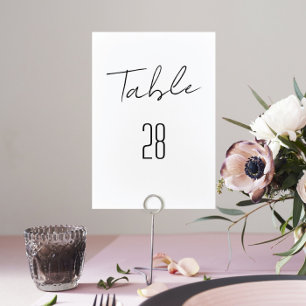 Tarjeta De Mesa Boda blanco negro de nombres personalizados modern