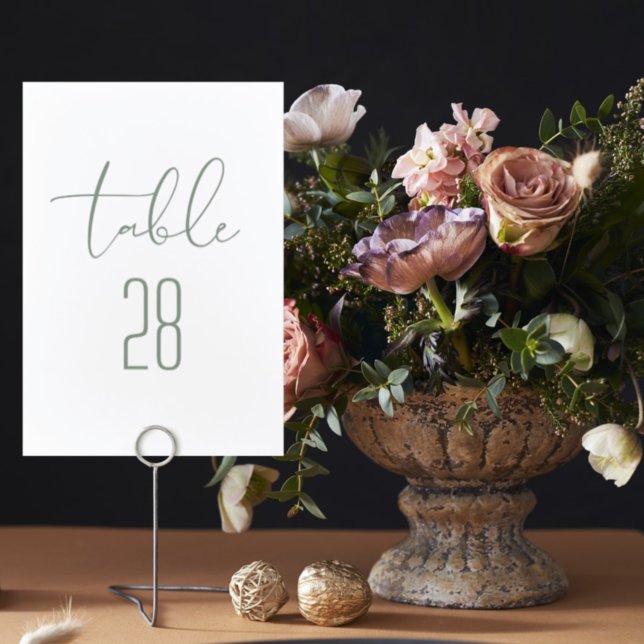 Tarjeta De Mesa Boda blanco neutro elegante y elegante de estilo m (Subido por el creador)