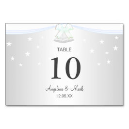 Tarjeta de mesa Boda blanco plateado