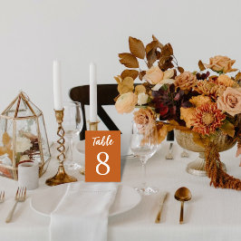 Tarjeta De Mesa Boda blanco simple Minimalista Boho Terracota