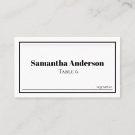 Tarjeta De Mesa Boda blanco y negro Minimalista personalizado