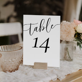 Tarjeta De Mesa Boda blanco y negro moderno