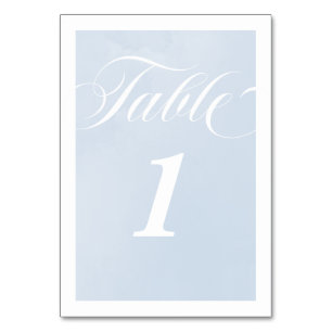 Tarjeta De Mesa Boda Blue Watercolor Encantador Cloudscape