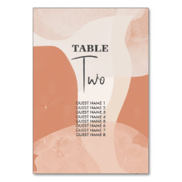 Tarjeta De Mesa Boda bohemio moderno de abstracto de terracota