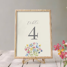 Tarjeta De Mesa Boda Boho con Flores Silvestres