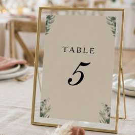 Tarjeta De Mesa Boda Boho con Hojas de Eucalipto
