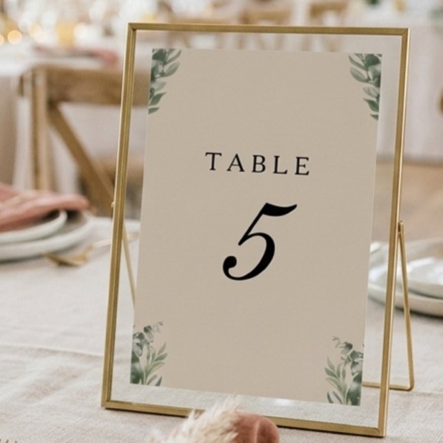 Tarjeta De Mesa Boda Boho con Hojas de Eucalipto (Subido por el creador)