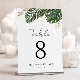 Tarjeta De Mesa Boda boho de verano botánica tropical