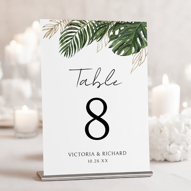 Tarjeta De Mesa Boda boho de verano botánica tropical (Subido por el creador)