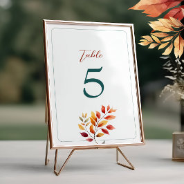 Tarjeta De Mesa Boda Boho Otoño