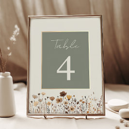 Tarjeta De Mesa Boda Boho Verde Salvia