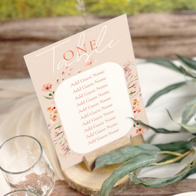 Tarjeta De Mesa Boda Boho Wildflowers (Subido por el creador)