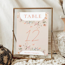 Tarjeta De Mesa Boda Boho Wildflowers