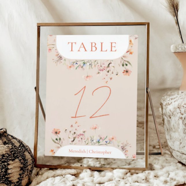 Tarjeta De Mesa Boda Boho Wildflowers (Subido por el creador)
