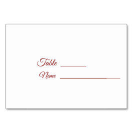 Tarjeta De Mesa Boda Borgoña de Invierno con Bluebonnet