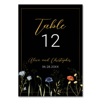 Tarjeta De Mesa Boda Botánica Boho Flor Silvestre Malhumorada