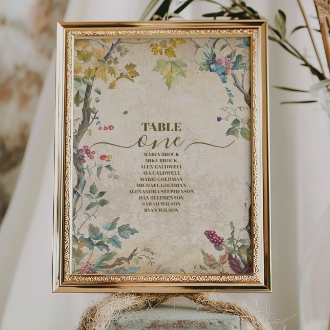 Tarjeta De Mesa Boda Botánica de Flor Silvestre de Otoño Boho  (Subido por el creador)