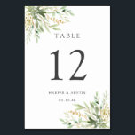 Tarjeta De Mesa Boda Botánica de Follaje Verde<br><div class="desc">Este número de mesa de boda presenta hojas pintadas a la acuarela en varios tonos de verde.
Para una personalización más avanzada de este diseño,  por favor haga clic en el botón "Personalizar". También están disponibles artículos coincidentes.</div>