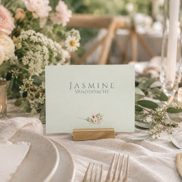 Tarjeta De Mesa Boda Botánica de Salvia Suave | Mesa de Jardín Min