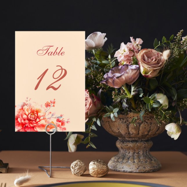 Tarjeta De Mesa Boda botánico de la Calabaza de Otoño (Subido por el creador)