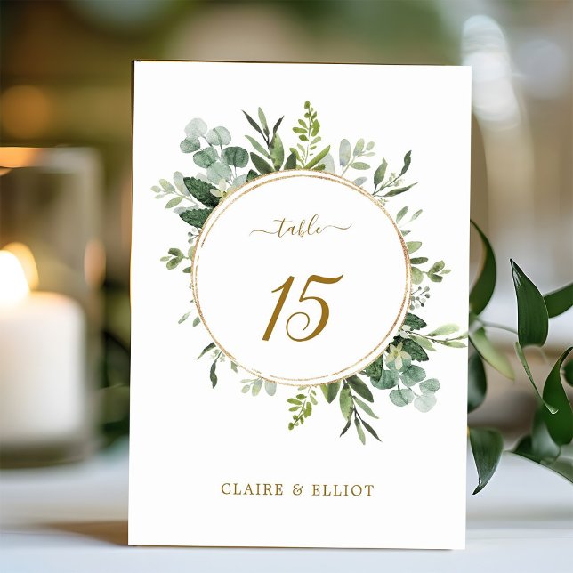 Tarjeta De Mesa Boda Botánico de Oro Verde (Subido por el creador)