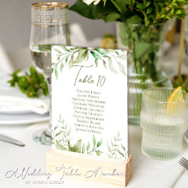 Tarjeta De Mesa Boda botánico del follaje verde sabio Eucalyptus