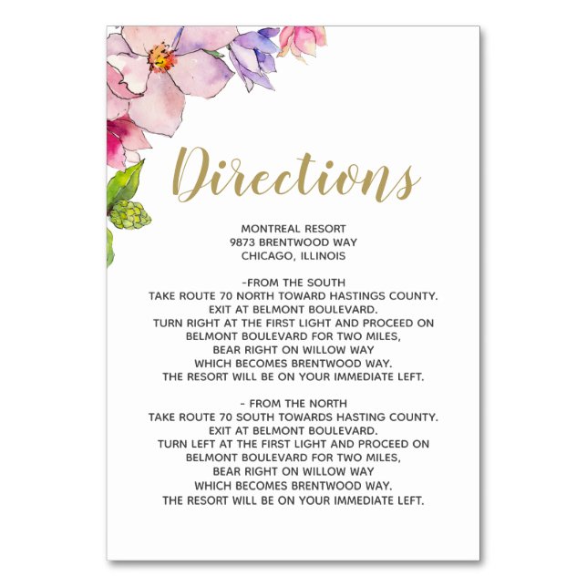 Tarjeta De Mesa Boda botánico del jardín floral Rubor Pink Gold (Anverso)