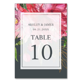 Tarjeta De Mesa Boda Botánico Floral de Moda Boho Peony Rosa