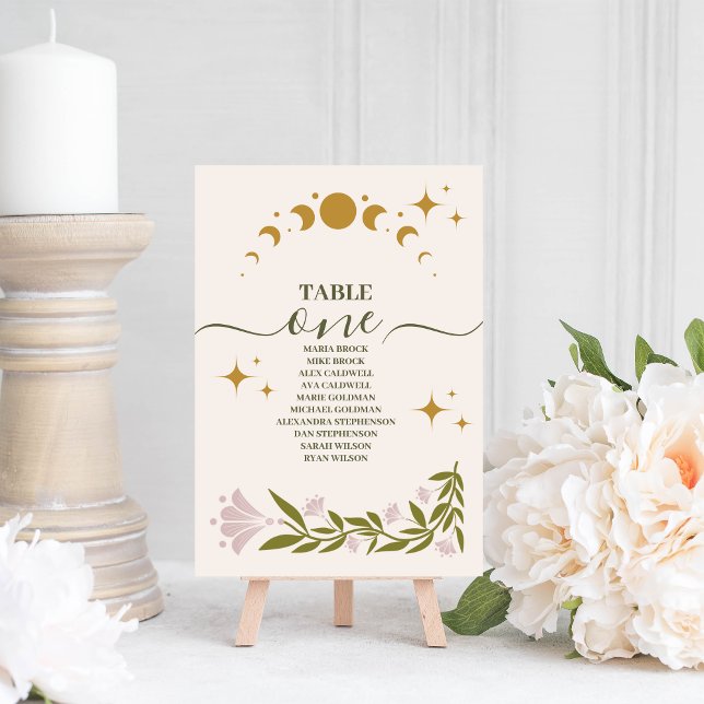 Tarjeta De Mesa Boda botánico místico vintage (Subido por el creador)