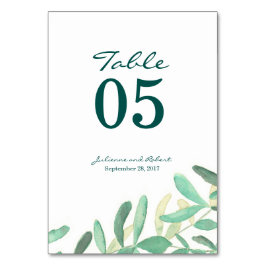 Tarjeta De Mesa Boda botánico moderno Número de tabla