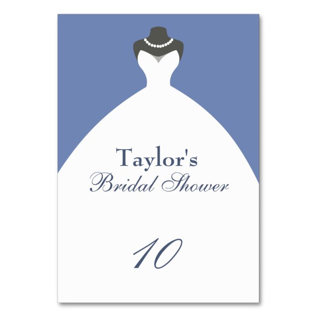 Tarjeta De Mesa Boda Bridal Shower Gown (Anverso)