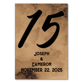 Tarjeta De Mesa Boda Brown Walnut Burl