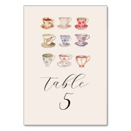 Tarjeta De Mesa Boda Brunch Bridal Shower Tea Cups Chinoiserie
