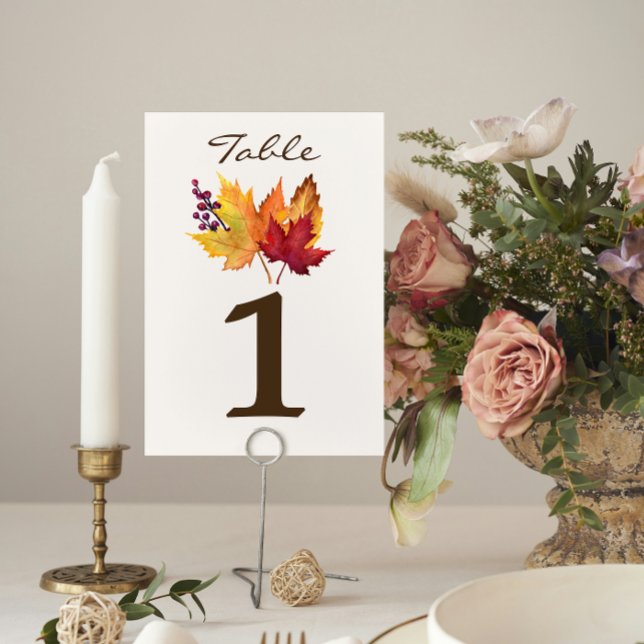 Tarjeta De Mesa Boda Caída de las hojas de otoño (Subido por el creador)