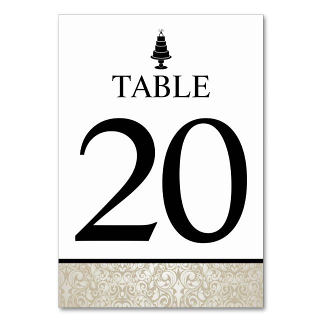 Tarjeta De Mesa Boda Cake (Anverso)