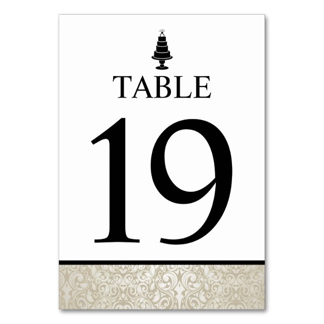 Tarjeta De Mesa Boda Cake (Anverso)