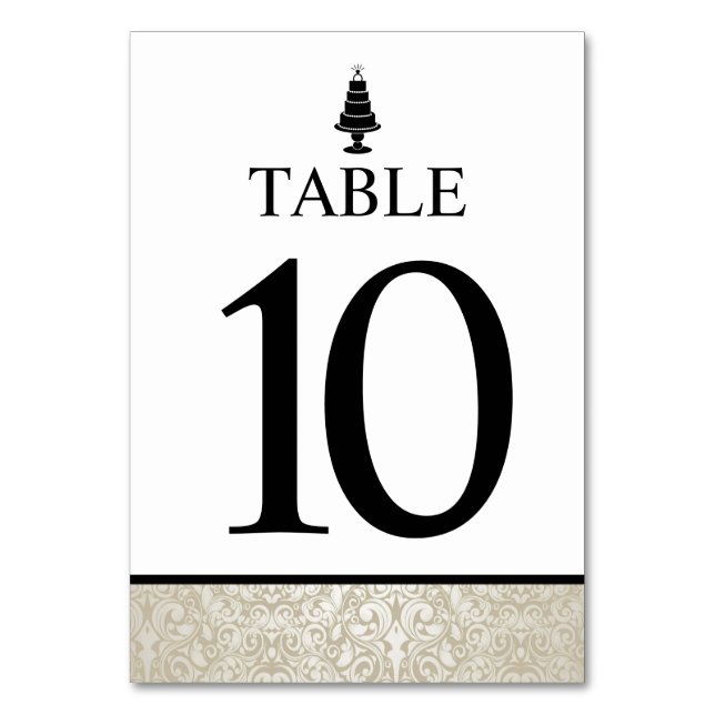 Tarjeta De Mesa Boda Cake (Anverso)