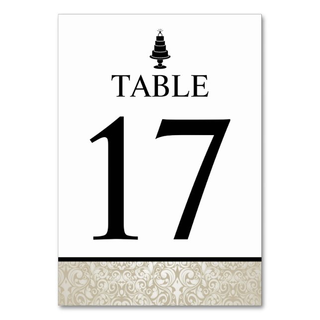 Tarjeta De Mesa Boda Cake (Anverso)