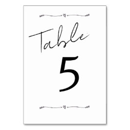 Tarjeta de mesa boda caligrafía moderna minimalist