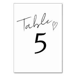 Tarjeta de mesa boda caligrafía moderna minimalist