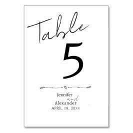 Tarjeta de mesa boda caligrafía moderna minimalist