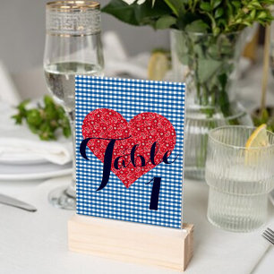 Tarjeta De Mesa Boda campestre de kitsch a cuadros Barbacoa 