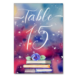 Tarjeta De Mesa Boda caprichoso púrpura y rosa