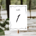 Tarjeta De Mesa Boda caprichoso y caprichoso de mano Minimalista<br><div class="desc">Magnífica tarjeta de boda de mesa con dibujo manual en blanco y negro en un estilo minimalista,  divertido y lúdico,  con letra casual escrita a mano.</div>