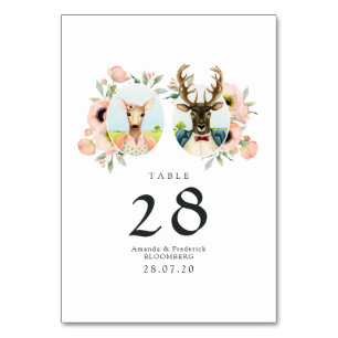Tarjeta De Mesa Boda caprichoso y ruidoso de ciervos forestales de