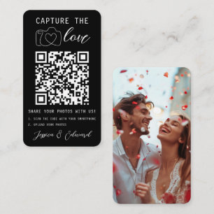 Tarjeta De Mesa Boda Captura El Código Qr De Amor Foto Blanco Negr